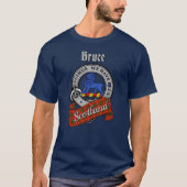 ブルース・クランのバッジとタータンTシャツ Tシャツ (正面)