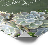 ブルース&グリーン淡い色の発表の多肉的な色合い ポスター (角)