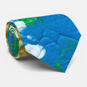 ブルース、グリーン、金ゴールド抽象芸術 ネクタイ (ロール)