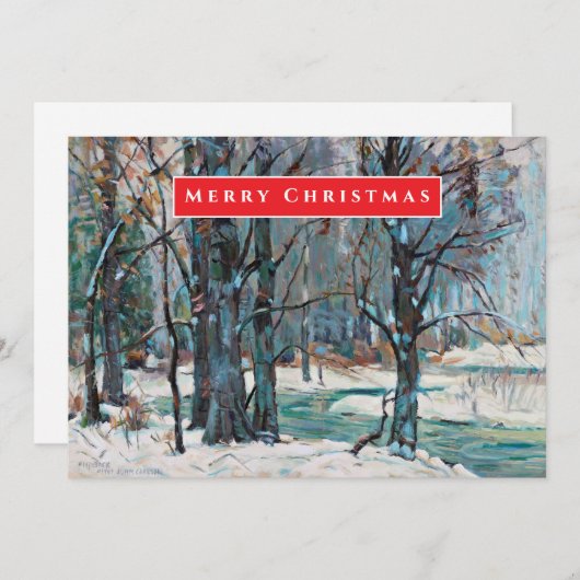 ブルース・グレイス・クリスマスの素敵な冬の雪景色 シーズンカード (正面/裏面)