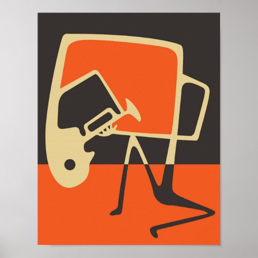 ブルース&ジャズサクソフォン抽象芸術アートポスター ポスター (正面)