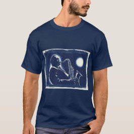 ブルース ジャズ サックス プレーヤー ポップアート ミュージシャン 音符 Tシャツ