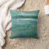 ブルース&ティール(緑がかった色)抽象芸術抽象芸術ビーチ沿岸 クッション (ブランケット)