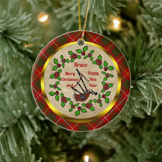 ブルース·バグパイプクリスマス セラミックオーナメント (ツリー)