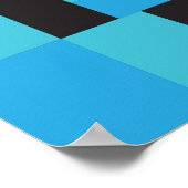 ブルース&ブラック抽象芸術アートジオメトリックデザイン ポスター (角)