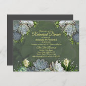 ブルース・リハーサル淡い色のディナーの多肉質の色合い 招待状 (正面/裏面)