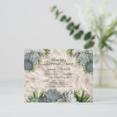 ブルース・リハーサル淡い色のディナーの多肉質の色合い 招待状 (スタンド正面)