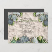 ブルース・リハーサル淡い色のディナーの多肉質の色合い 招待状 (正面/裏面)