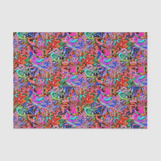 ブルース、レッド、グリーン、パープルのグラフィティ 薄葉紙 (正面)