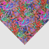 ブルース、レッド、グリーン、パープルのグラフィティ 薄葉紙 (詳細)