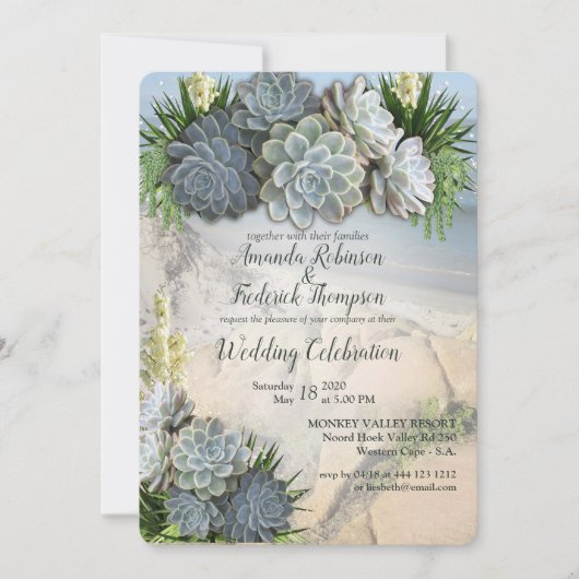 ブルース&結婚式招待状のスキュ淡い色のクレントヒューズ 招待状 (正面)