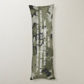 ブルーズオブイエズグリーン迷彩柄パーソナライズされた祈りの言葉体 ボディピロー (裏面 (縦))