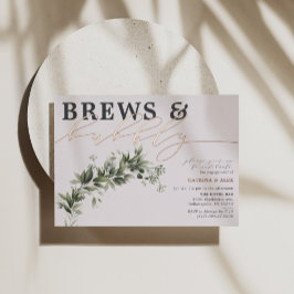 ブルーズバブルグレーグリーナリー婚約パーティバラ 箔招待状