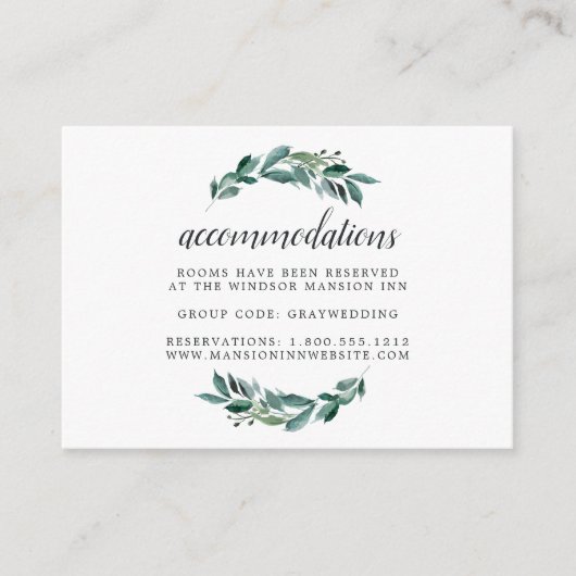 ブルーズホテル結婚アコモデーションカード エンクロージャーカード (正面)