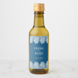 ブルーズミニ結婚にホワイトレース ワインラベル