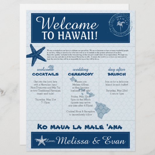 ブルーズ結婚スターフィッシュウェルカムレター (正面/裏面)