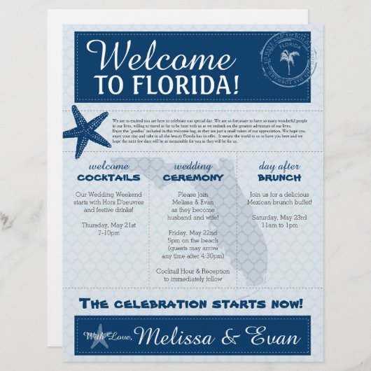 ブルーズ結婚スターフィッシュウェルカムレター (正面/裏面)