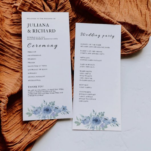 ブルーズ結婚セレモニー・プログラムテンプレート