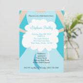 ブルーズ結婚ドレスブライダルシャワー招待 招待状 (スタンド正面)