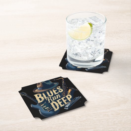 ブルーズ ミュージック レトロ エステティック ヴィンテージ ジャズ ペーパーコースター (インサイチュ)