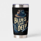 ブルーズ ミュージック レトロ エステティック ヴィンテージ ジャズ 保温保冷タンブラー (正面)