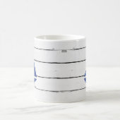 ブルーセイボートシ航海のプラップ素朴 コーヒーマグカップ (中央)