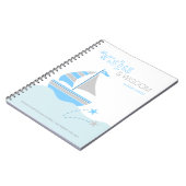 ブルーセイボートボーイ航海のベビーシャワーゲストブック ノートブック (左側)