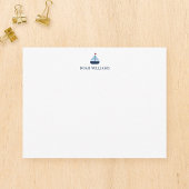 ブルーセイルボート子供用パーソナライズステーショナリー フラット ノートカード