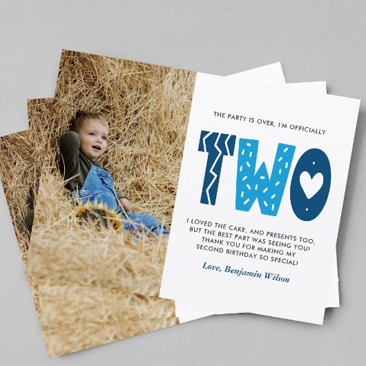 ブルーセカンドバースデーありがとうはがき ポストカード