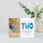 ブルーセカンドバースデーありがとうはがき ポストカード (スタンド正面)