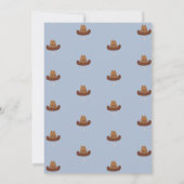 ブルーセカンドロデオカウボーイ子供の誕生日招待状 招待状 (裏面)