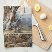 ブルーセピアブラウントワールファームハウスカントリーサイド キッチンタオル (四つ折り)