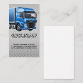 ブルーセミトラック | ダイヤモンドプレート鋼の背景 名刺 (正面/裏面)