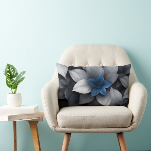 ブルーセレニティ花びら ランバークッション (椅子)