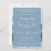 ブルーセレフランスのネウォーターカラーレイク婚約 招待状 (正面)