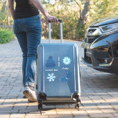 ブルーセーターとスノーフレーク シール (スーツケースインサイチュ)