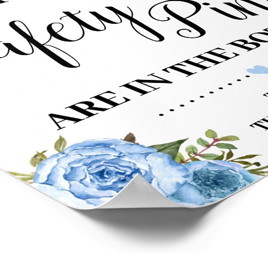 ブルーセーフティピンのシャワーゲーム記号の数を推測 ポスター (角)