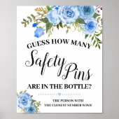 ブルーセーフティピンのシャワーゲーム記号の数を推測 ポスター (正面)