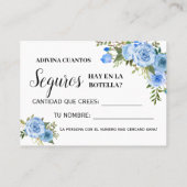 ブルーセーフティピンゲームのバイリンガルカードの数 プレイスカード (裏面)