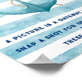 ブルーセーラ航海のーベビーシャワーゲストブックサイン ポスター (角)