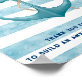 ブルーセーラ航海のー水彩赤ちゃんシャワーブック ポスター (角)