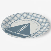 ブルーセーリングボートボーイ航海のベビーシャワー ペーパープレート (アングル)