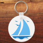ブルーセーリングボート キーホルダー (正面)