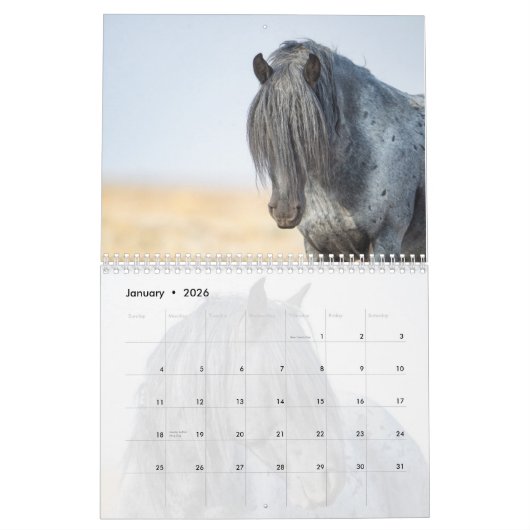 ブルーゼウス：赤い砂漠暦のハート カレンダー (1月 2026)