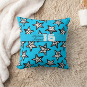 ブルーゼブラスターズスウィート16誕生日枕 クッション (ブランケット)