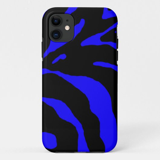 ブルーゼブラストライプアニマルプリント Case-Mate iPhoneケース (裏面)