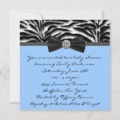 ブルーゼブラベイビーボーイシャワー 招待状 (裏面)