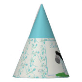 ブルーゼブラベビーシャワーパーティー帽子 パーティーハット (左)