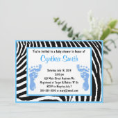 ブルーゼブラベビーシャワー招待状 招待状 (スタンド正面)