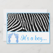 ブルーゼブラベビーシャワー招待状 招待状 (裏面)